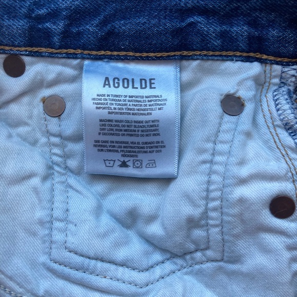 AGOLDE 90s Pinch Waist Jeans High Rise Rigid denim Straight Leg Button Fly Sz 30 - Picture 12 of 12